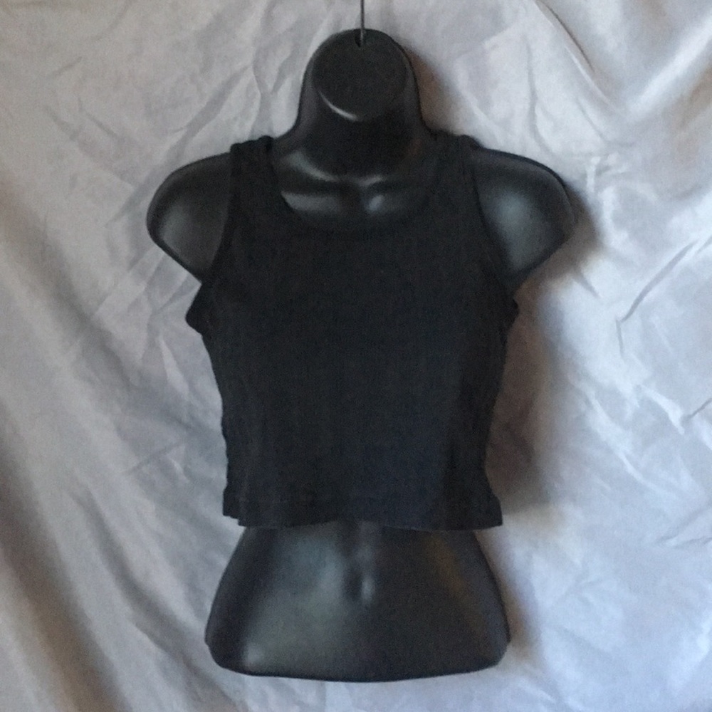 Vintage grunge ribbed cropped top tank black
